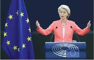  ?? (Yves Herman/Reuters) ?? EUROPEAN COMMISSION President Ursula von der Leyen: ‘One of our member states has been treated in a way that is not acceptable, so we need to know what happened and why.’