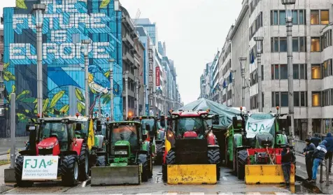  ?? Foto: Benoit Doppagne, Belga/dpa ?? Auch durch Brüssel rollten bereits Hunderte Traktoren als Zeichen des Protestes von Landwirten gegen die EU-Agrarpolit­ik.