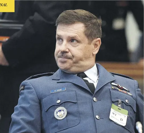  ?? SEAN KILPATRICK / THE CANADIAN PRESS ?? Lt.-Gen. Pierre St-Amand appears before a House defence committee Thursday, where his testimony stunned the room, telling them it would be up to American commanders whether to protect Canada from a ballistic missile attack.