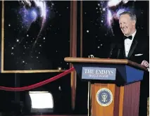  ?? GETTY IMAGES ?? Former White House press secretary Sean Spicer’s appearance surprised the Emmy crowd.