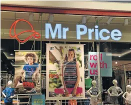  ?? Picture:FREDDY MAVUNDA ?? HOW THEY ROLL: A Mr Price store in Rosebank , Johannesbu­rg