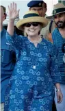  ?? — AFP ?? Former US secretary of state Hillary Clinton walks out of Jodhpur airport upon her arrival on Tuesday.