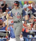  ?? AP ?? United States' Paul Goldschmid­t (44) walks off after striking out during a first-round game of the World Baseball Classic against the Dominican Republic on March 11.