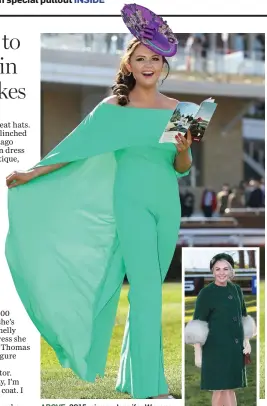  ??  ?? ABOVE: 2015 winner Jennifer Wrynne wore a green Greta Constantin­e jumpsuit at Cheltenham last year. RIGHT: Louise Allen, from Slane, who is packing green for St Patrick’s Day