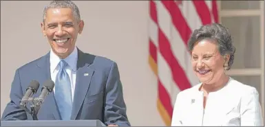  ?? | SAUL LOEB~AFP~GETTY IMAGES ?? President Barack Obama and Penny Pritzker were all smiles on Thursday.