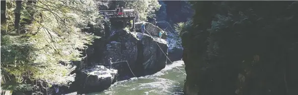  ?? SHANE MACKICHAN ?? A North Vancouver angler says the Cable Pool fishing hole along the Capilano River is not a safe place to fish when wet weather makes the rocks around the pool slippery.