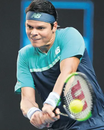 ?? — THE ASSOCIATED PRESS ?? Canada’s Milos Raonic lost a quarter-final match to France’s Lucas Pouille, then revealed he is battling a knee injury, as well.