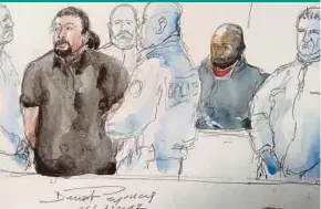  ?? AFP PIC ?? A courtroom sketch depicting Jawad Bendaoud during a trial in Bobigny last year.