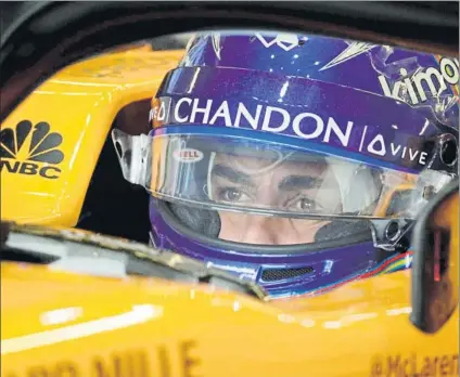  ?? FOTO: AP ?? Fernando Alonso ya sabe que si quiere correr todas las carreras de la Indy en 2019, deberá ser con otra estructura al margen de McLaren