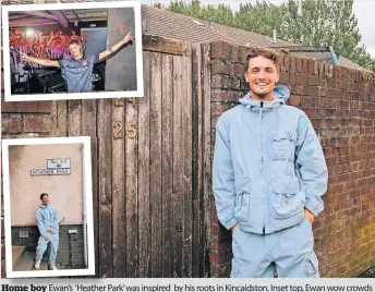  ?? ?? Home boy Ewan’s ‘Heather Park’was inspired by his roots in Kincaidsto­n. Inset top, Ewan wow crowds while wearing the St Mirren Football Club away strip