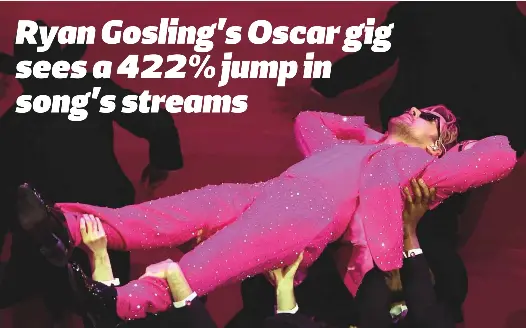 Ryan Gosling’s Oscar gig sees a 422% jump in song’s streams - PressReader
