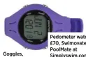  ??  ?? Pedometer watch, £70, Swimovate PoolMate at Simplyswim.com