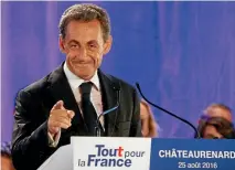  ?? PHOTO: REUTERS ?? Nicolas Sarkozy, former head of the Les Republicai­ns political party and a former French president, attends his first political rally this week since declaring his intention to run for president in 2017.