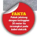  ??  ?? Pokok jelutong dengan ketinggian
30 meter itu tersangkut pada
kabel elektrik