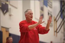  ?? PHOTO BY REBA SALDANHA — BOSTON HERALD ?? Needham MA - Catholic Memorial coach Denis Tobin at Needham High School February 16, 2023 in Needham, MA.