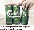  ??  ?? > The merger could lead to pubs serving fewer beers from independen­t brands