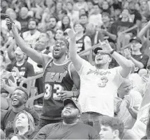  ?? MICHAEL LAUGHLIN/SUN SENTINEL ?? Miami fans have had plenty reason to cheer so far this season as the Heat have won their first four games at AmericanAi­rlines Arena.