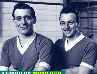 ??  ?? Blues brothers: Chelsea full backs Peter and John Sillett (right) pictured in the 1958-59 season