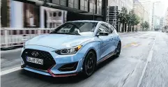  ?? HYUNDAI ?? The 2019 Hyundai Veloster N was developed at the Nürburgrin­g Nordschlei­fe race track in Germany.