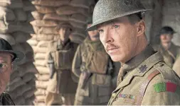  ??  ?? Benedict Cumberbatc­h plays Col. MacKenzie, the commanding officer whom Schofield and Blake must warn about an impending German ambush.