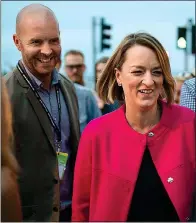  ??  ?? BBC political editor Laura Kuenssberg, above, is shadowed by her minder at last year’s Labour Party conference