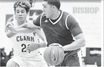  ??  ?? FILE PHOTO: Dec 16, 2016; Las Vegas, NV, USA; Chino Hills Huskies guard LiAngelo Ball (3) dribbles against the defense of Clark Chargers forward Jalen Hill (21) on the second day of the Tarkanian Classic at Bishop Gorman High School. Chino Hills won...