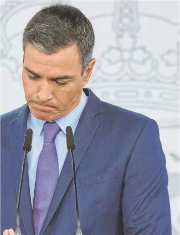  ?? // EP ?? El presidente Sánchez, ayer durante su comparecen­cia