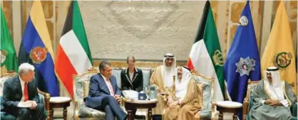  ??  ?? KUWAIT: His Highness the Amir Sheikh Sabah Al-Ahmad Al-Jaber Al-Sabah meets with German Foreign Minister Sigmar Gabriel. —Amiri Diwan and KUNA photos