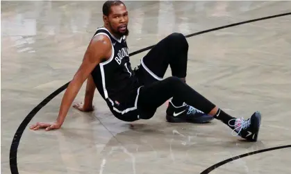  ?? ?? Kevin Durant’s Nets are below .500 in the early stages of the season. Photograph: Jason Szenes/EPA