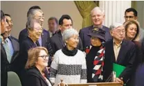  ?? PAUL KITAGAKI JR. AP FILE ?? Japanese Americans incarcerat­ed during World War II were on hand for the passage of House Resolution 77 on Feb. 20.