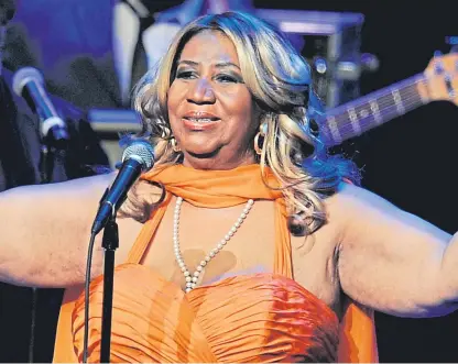 ??  ?? Multi Grammy-winning singer Aretha Franklin who is gravely ill in Detroit.