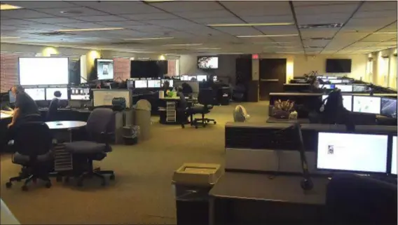  ?? PETE BANNAN - DIGITAL FIRST MEDIA ?? This the view inside the Delaware County Emergency Services center in Lima, the home of the 911 emergency system.
