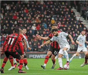 ?? | PHOTO : AFP ?? Mohamed Salah a manqué un penalty à Bournemout­h.