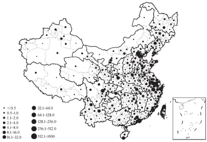  ??  ?? 图 2全国城市节点吸引力­Fig. 2 Nodal attraction­s of municipal cities in China