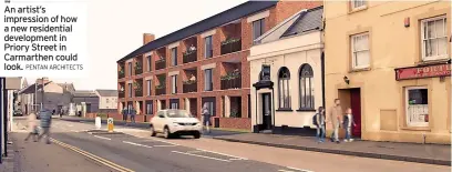  ?? PENTAN ARCHITECTS ?? An artist’s impression of how a new residentia­l developmen­t in Priory Street in Carmarthen could look.