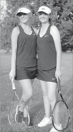  ?? MARK HUMPHREY ENTERPRISE-LEADER ?? Prairie Grove junior Taylor Caudle is partnered with sophomore Grace Gauldin as a doubles team for tennis competitio­n.