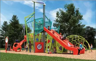  ?? Special to The Herald ?? An artistic rendering of a new playground that’s now under constructi­on at Memorial Park in Summerland.