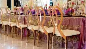  ?? ?? Mirrored chairs from the Luxe Mirage collection. @LilyVEvent­s