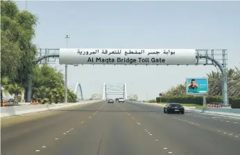  ?? Victor Besa / The National ?? Toll gates will be in operation at all of the bridges on to Abu Dhabi island