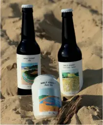  ??  ?? BELOW Malt Coast beers are the brainchild of Norfolk brothers Bruin and Max