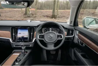  ??  ?? Typical Volvo interior means five can travel in comfort, surrounded by soft-touch materials and cutting-edge design. There’s loads of technology, too, controlled from the large central touchscree­n