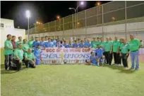  ??  ?? PLAYERS WITH PRIZES: The members of the second GCC Goan Wing 8-A-Side Football Tournament with their prizes.