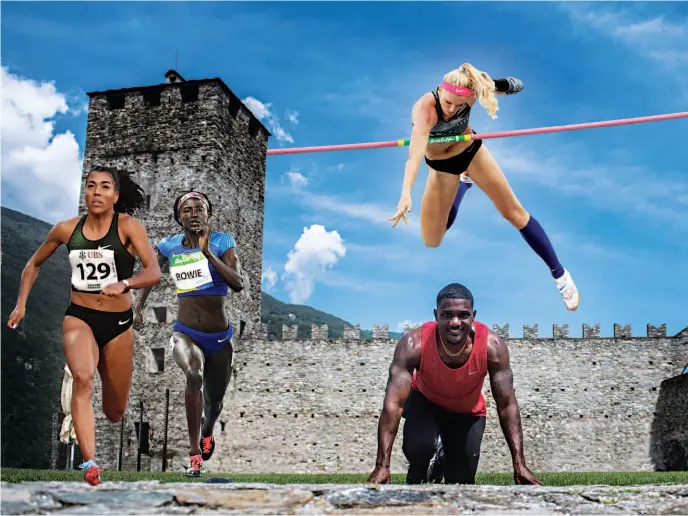  ??  ?? In totale 105 medaglie olimpiche e mondiali a Bellinzona, tra cui i campioni iridati dei 100 m Gatlin e Bowie, l’astista da 5 m Sandi Morris, i migliori elvetici e i ticinesi piùattesi, tra cui il fresco campione nazionale sui 400 m Ricky Petruccian­i