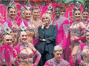 ?? ?? Joanna Lumley visits Paris’s Moulin Rouge in the first stop of her tour of Great Cities; Rebel Wilson (below, left) presents the Baftas