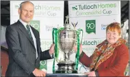  ?? Photograph: Neil Paterson. ?? Tulloch Homes chief executive George Fraser and Highland Council leader Margaret Davidson who made the draw.