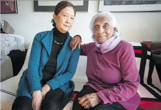  ?? PETER MCCABE ?? Anne Caines, left, and Madhu Nambiar are members of Respecting Elders: Communitie­s against Abuse, one of the groups seeking to extend consultati­ons on how to make Montreal more “age friendly.”