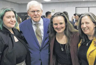  ?? CHELSEY GOULD ?? Joy Galloway-jones is the 2022 honorary recipient of the Barley Ring. Pictured: Jo Castillo (daughter), Wilson Jones (father), Joy Galloway-jones and Keltie Jones (wife).