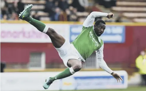  ??  ?? Efe Ambrose has helped Hibs rise to third in the table after his side picked up nine points in seven days and kept three clean sheets.