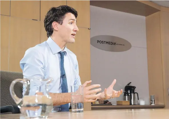  ?? RICHARD LAM/PNG ?? Prime Minister Justin Trudeau said during an interview with The Province and the Vancouver Sun that he finds criticism of his government’s cash-for-access controvers­y ‘humorous’ because of the town-hall meetings he grants to all Canadians.