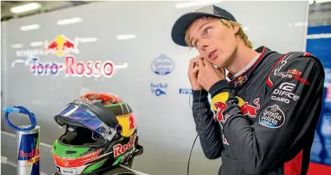  ?? PETER FOX/GETTY IMAGES ?? Brendon Hartley has had only one race for Toro Rosso but the team boss has already indicated he is in line to be a fulltime driver in 2018.